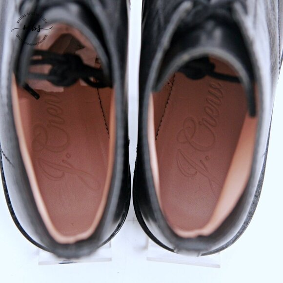 NWOT J. Crew Gwen Lug Sole Lace Up Polished Leather Ankle Boots Black Women 9.5 - Picture 11 of 14